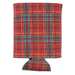 Additional Image 1 - a red and blue plaid can cooler