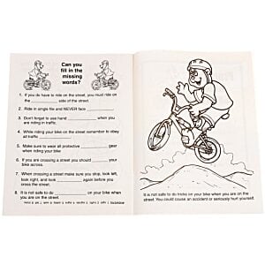 Additional Image 1 - a white paper with black text and a drawing of a man on a bike
