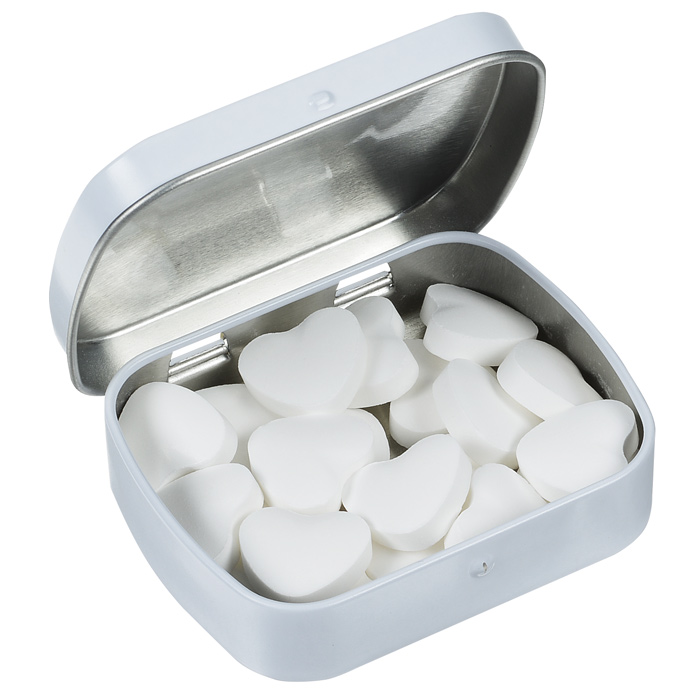 White Heart Shaped Mint Tins (24pc) for Wedding - Edibles -  Mints - Mint Tin & Matchbook - Wedding - 24 Pieces : Grocery & Gourmet Food