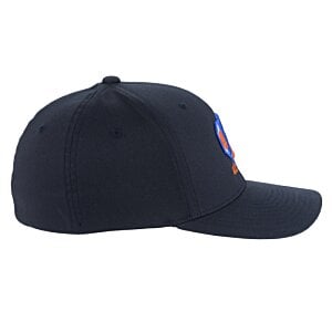 Additional Image 1 - a black hat with a red and blue logo