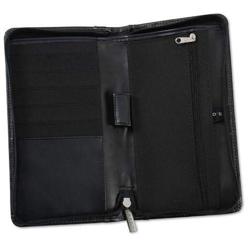 Additional Image 1 - a black leather wallet with a zipper