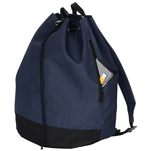 Additional Image 3 - a blue backpack with a black strap