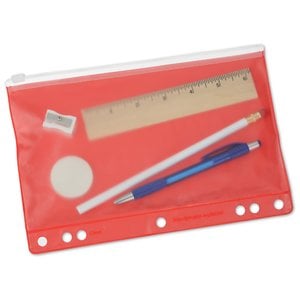 Additional Image 3 - a red plastic card with a pen and a ballpoint pen
