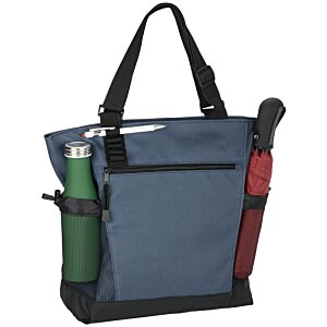 Additional Image 1 - a blue and black bag with a green and red handle