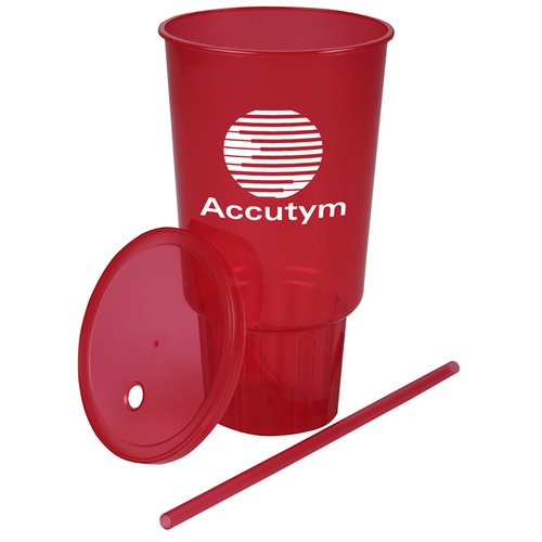 Additional Image 1 - a red cup with a lid and straw
