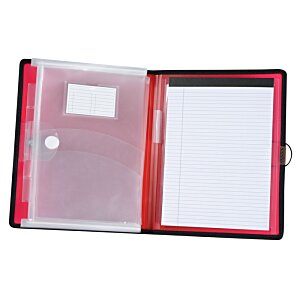 Additional Image 1 - a red and black folder with a white cover