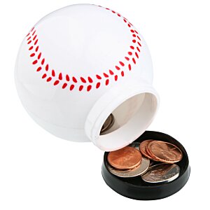 Additional Image 1 - a baseball coin box with coins in it