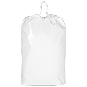 a white plastic bag with a handle