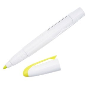 Additional Image 1 - a white pen with yellow highlighter cap
