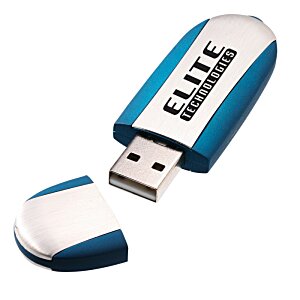 Additional Image 2 - a blue and white usb flash drive
