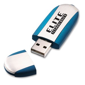 Additional Image 2 - a blue and white usb flash drive