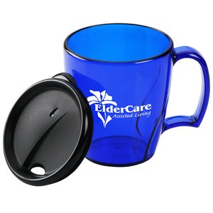 Additional Image 1 - a blue mug with a black lid