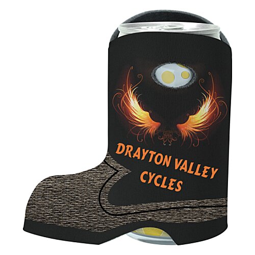 Additional Image 1 - a black boot with orange and black text