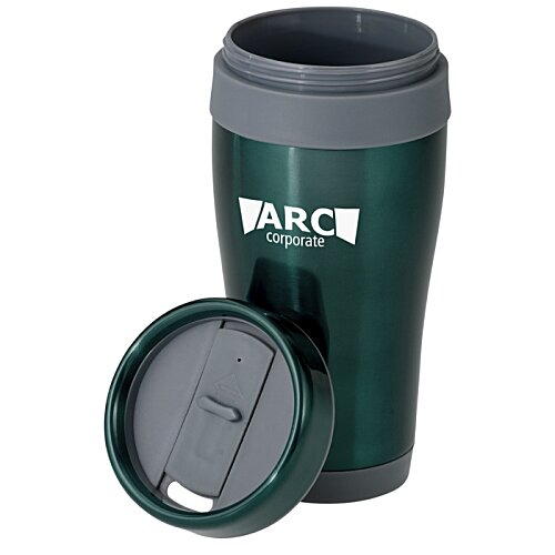Additional Image 1 - a green and grey thermos