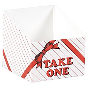 Additional Image 1 - a white box with red stripes and a red bow