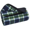 View Image 3 of 4 of Roll-Up Blanket - Green/Navy Plaid with Navy Flap