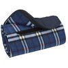 View Image 3 of 3 of Roll-Up Blanket - Navy/White Plaid with Navy Flap
