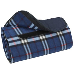 Additional Image 2 - a blue and white plaid rolled up