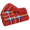 View Image 3 of 4 of Roll-Up Blanket - Red/Blue Plaid with Red Flap