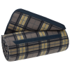 View Image 4 of 4 of Roll-Up Blanket - Natural Plaid with Blue Flap