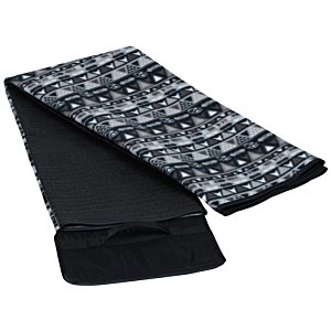 Additional Image 2 - a black and grey patterned scarf