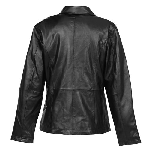 Additional Image 1 - a black leather jacket on a white background