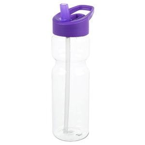 Additional Image 1 - a clear plastic water bottle with purple lid