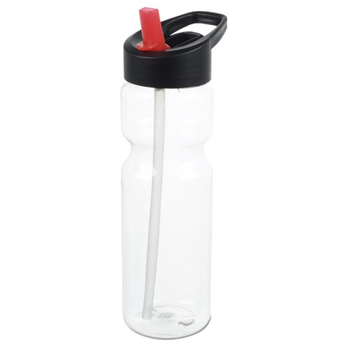 Additional Image 1 - a clear plastic water bottle with a black lid