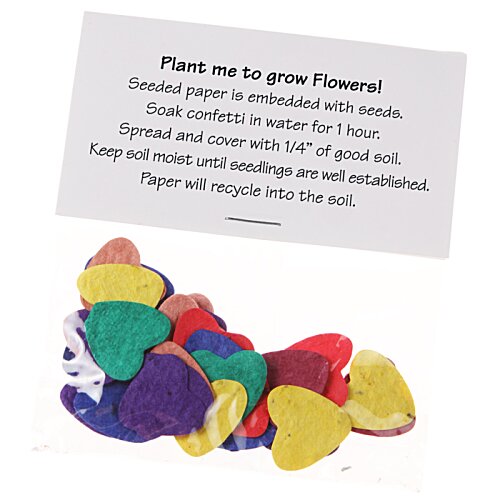 Additional Image 1 - a pile of colorful hearts next to a white card