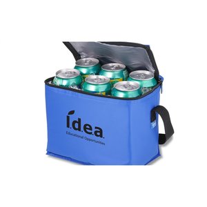 Additional Image 1 - a blue cooler bag with green bottles inside