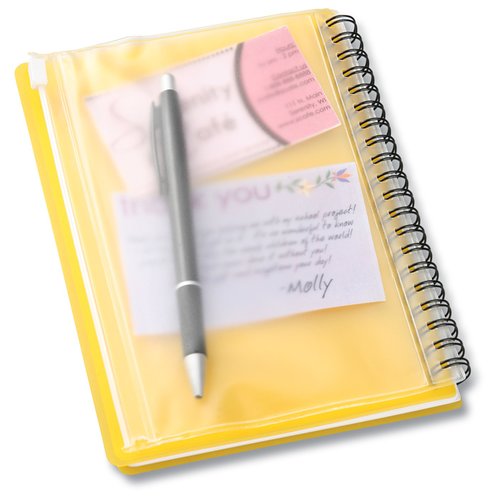 Additional Image 1 - a yellow spiral notebook with a pen