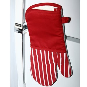 Additional Image 3 - a red and white striped oven mitt