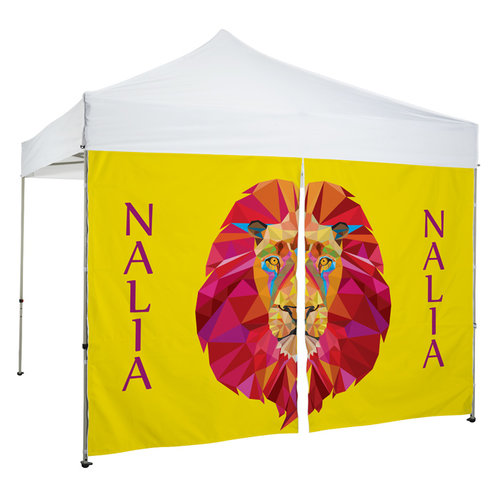 Additional Image 2 - a yellow and white tent with a lion head on it