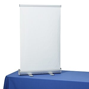 Additional Image 2 - a white banner on a blue table