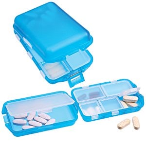 Additional Image 1 - a blue plastic container with pills in it