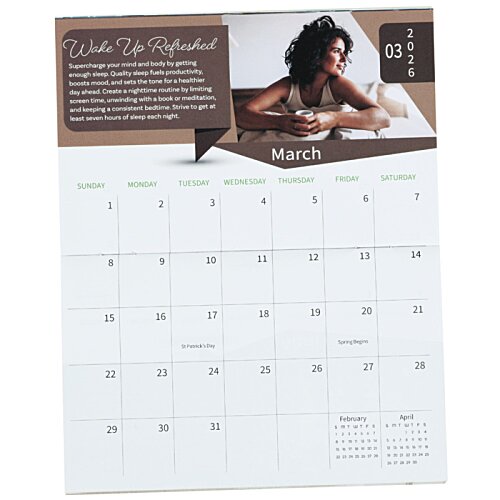 Additional Image 1 - a calendar with a blue and white design