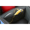 a black and yellow object in a car