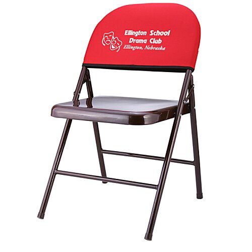 Additional Image 1 - a red folding chair with a black frame