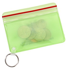 Additional Image 1 - a green zipper bag with a red stripe