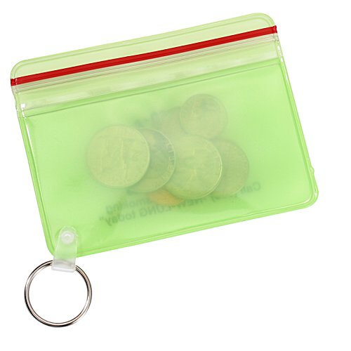 Additional Image 1 - a green zipper bag with a red stripe