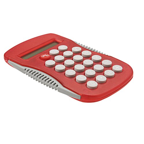 Additional Image 1 - a red calculator with white buttons