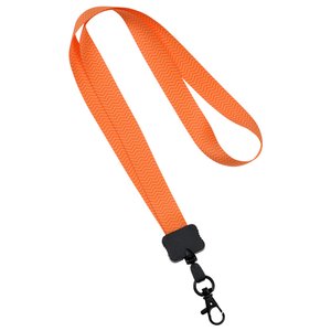 Additional Image 2 - an orange lanyard with a black hook
