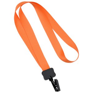 Additional Image 2 - an orange lanyard with a black clip