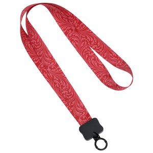 Additional Image 2 - a red lanyard with a black ring