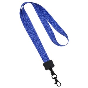 Additional Image 2 - a blue lanyard with a black snap
