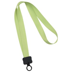 Additional Image 2 - a green lanyard with a black ring