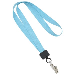 Additional Image 2 - a blue lanyard with a metal hook