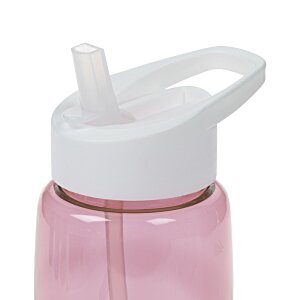 Additional Image 3 - a pink water bottle with a grey lid