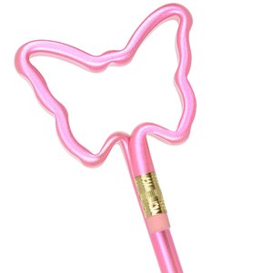 Additional Image 2 - a pink pencil with a butterfly shape