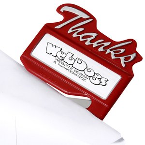 Additional Image 1 - a red tag with white text